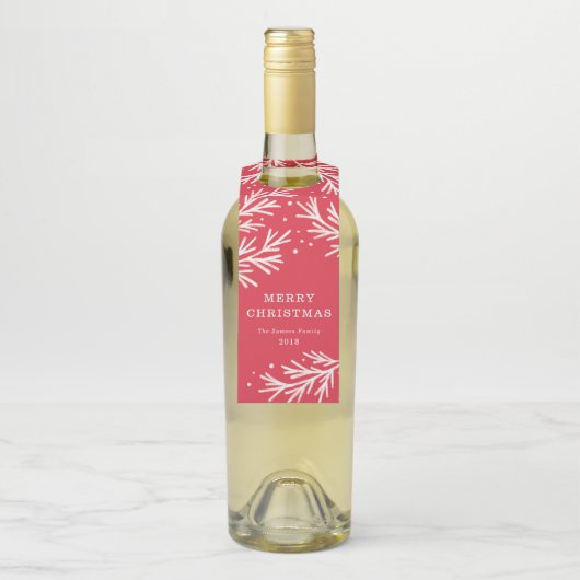 Winter Wonder Holiday Bottle Hang Label (Op fles)