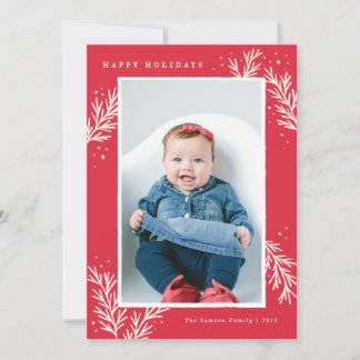 Winter Wonder Holiday Photo Card - Portrait Feestdagenkaart