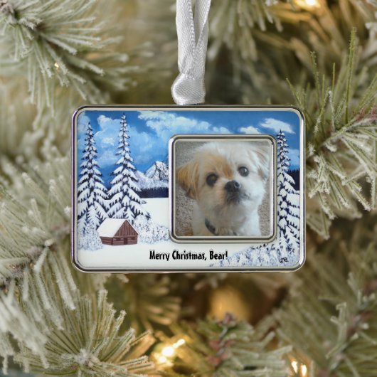 Winter Wonder Malshi Dog Framed Ornament (Boom)