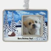 Winter Wonder Malshi Dog Framed Ornament (Voorkant)