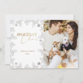 Winter Wonder Photo Gold Calligraphy Carte de vaca (Devant)