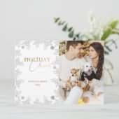 Winter Wonder Photo Gold Calligraphy Carte de vaca (Debout devant)