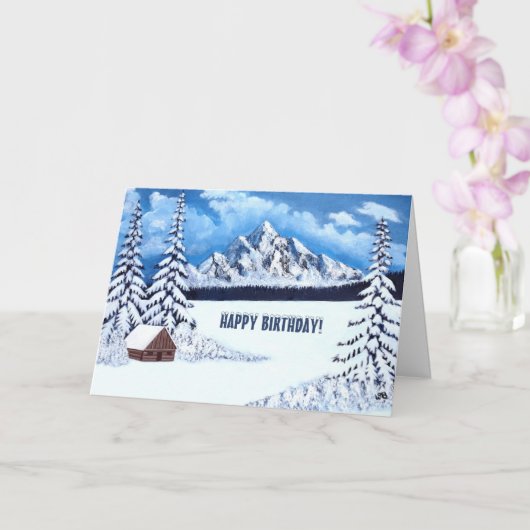 Winter Wonder Scène Anniversaire Carte de voeux (Orchidée)