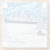 Winter Wonder Scene Glazen Onderzetter (Achterkant)