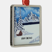 Winter Wonder Scene Metalen Ornament (Rechts)