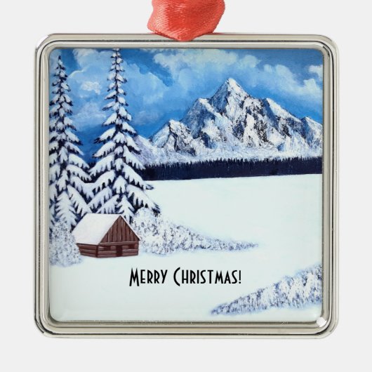 Winter Wonder Scene Metalen Ornament (Voorkant)