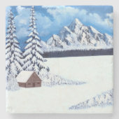 Winter Wonder Scene Stenen Onderzetter (Voorkant)