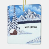 Winter Wonder Square Keramisch Ornament (Links)