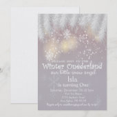 Winter Wonderland 1er Anniversaire Invitation (Devant / Derrière)