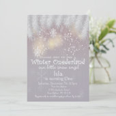 Winter Wonderland 1er Anniversaire Invitation (Debout devant)