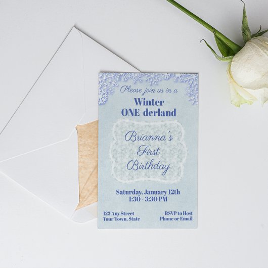 Winter Wonderland 1er Anniversaire Invitation