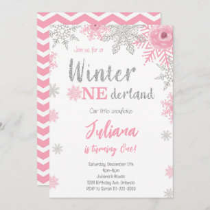 Winter Wonderland 1er Anniversaire Invitation