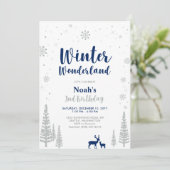 Winter Wonderland 2e Boy Birthday Invitation (Debout devant)