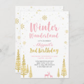 Winter Wonderland 2e Invitation anniversaire - Gir (Devant / Derrière)