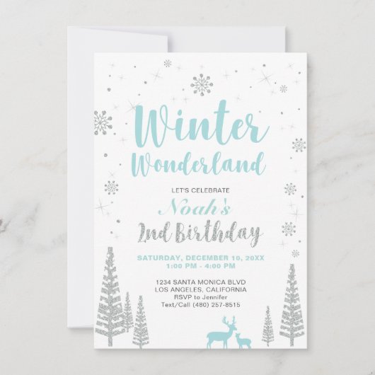 Winter Wonderland - 2e Invitation d'anniversaire - (Devant)