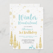 Winter Wonderland - 3ème anniversaire Invitation - (Devant / Derrière)