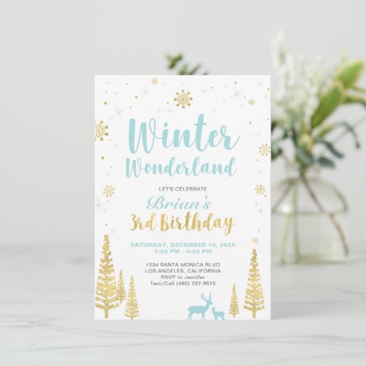 Winter Wonderland - 3ème anniversaire Invitation - (Debout devant)