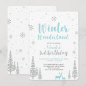 Winter Wonderland - 3ème anniversaire Invitation - (Devant / Derrière)