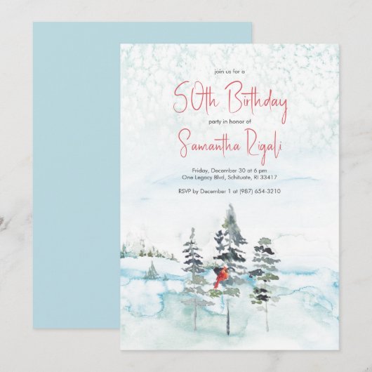 Winter Wonderland 50ste verjaardag Kaart (Voorkant / Achterkant)
