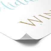 Winter Wonderland Affiche de bienvenue bleue et or (Coin)