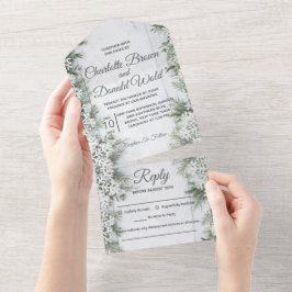 Winter Wonderland All in One Wedding Invitations Uitnodiging