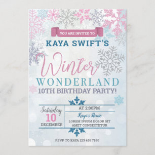 Winter Wonderland Anniversaire Invitation