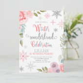 Winter Wonderland Anniversaire Invitation avec fle (Debout devant)