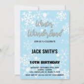 Winter Wonderland Anniversaire Invitations Argent (Devant)