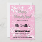 Winter Wonderland Anniversaire Invitations Argent (Devant)