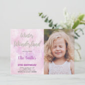 Winter Wonderland Anniversaire Invitations Art Pho (Debout devant)