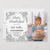 Winter Wonderland Anniversaire Invitations avec ph (Devant)