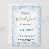 Winter Wonderland Anniversaire Invitations Blue Cl (Devant)