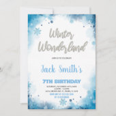 Winter Wonderland Anniversaire Invitations Blue Cl (Devant)