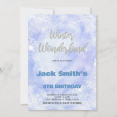 Winter Wonderland Anniversaire Invitations Blue Si (Devant)