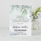 Winter Wonderland Anniversaire Invitations Pine Si (Debout devant)