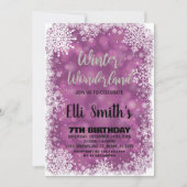 Winter Wonderland Anniversaire Invitations Purple (Devant)