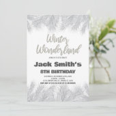 Winter Wonderland Anniversaire Invitations Silver (Debout devant)