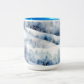 Winter Wonderland Aquarelle Artisan Coffee Mug (Centre)