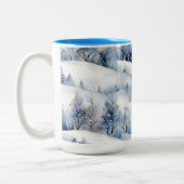 Winter Wonderland Aquarelle Artisan Coffee Mug (Gauche)