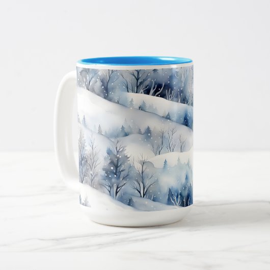 Winter Wonderland Aquarelle Artisan Coffee Mug (Devant gauche)