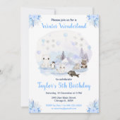 Winter Wonderland Arctic Animals Birthday Kaart (Voorkant)