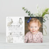 Winter Wonderland Arctic Animals Girl Birthday Kaart (Staand voorkant)