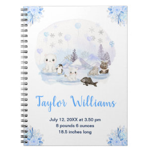 Winter Wonderland Arctische Dieren Geboorte Statis Notitieboek