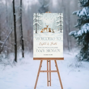 Winter Wonderland Baby Dieren Baby Shower Poster