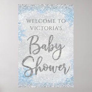 Winter Wonderland Baby shower Affiche de bienvenue