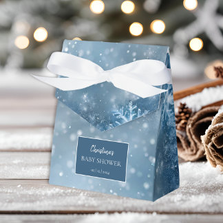 Winter Wonderland Baby shower Blauw Bedankdoosjes