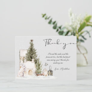 Winter Wonderland Baby shower Carte de remerciemen