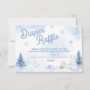 Winter Wonderland Baby shower Diaper Raffle RSVP Kaartje
