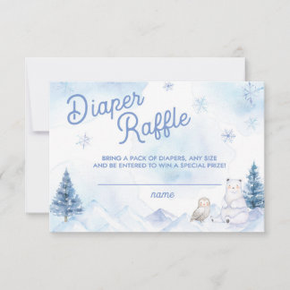 Winter Wonderland Baby shower Diaper Raffle RSVP Kaartje