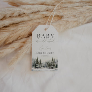 Winter Wonderland Baby Shower Favor Tag Cadeaulabel